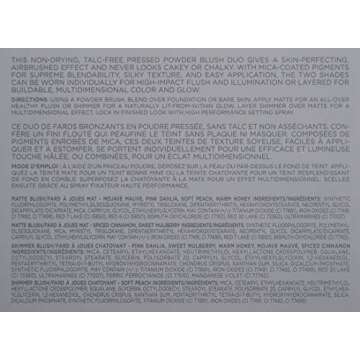 COVER FX Monochromatic Powder Blush Duo - Soft Peach: Peachy Nude - Matte + Shimmer Finish - Create Custom, High Impact Color