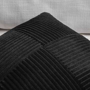 Soft Black Lumbar Pillow Covers for Luxe Home Decor