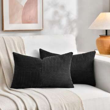 Soft Black Lumbar Pillow Covers for Luxe Home Decor