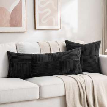 Soft Black Lumbar Pillow Covers for Luxe Home Decor
