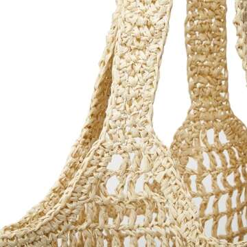 Crochet Straw Bags for Women Knit Tote Bag hobo Bag Hollow Out Summer Purses Trendy Beach Bag