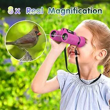 Binoculars for Kids High-Resolution 8x21, Gift for Boys & Girls Shockproof Compact Kids Binoculars f...