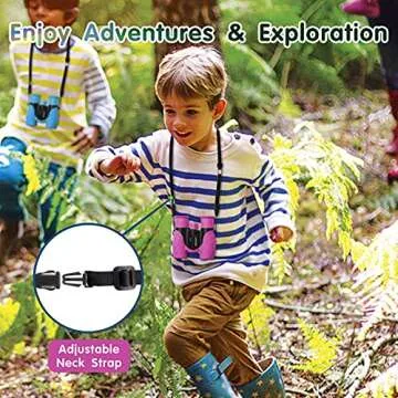 Binoculars for Kids High-Resolution 8x21, Gift for Boys & Girls Shockproof Compact Kids Binoculars for Bird Watching, Hiking, Camping, Travel, Learning, Spy Games & Exploration (Rose Pink)