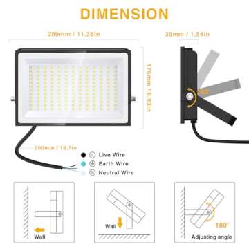Onforu 150W LED Flood Light - Super Bright & Waterproof