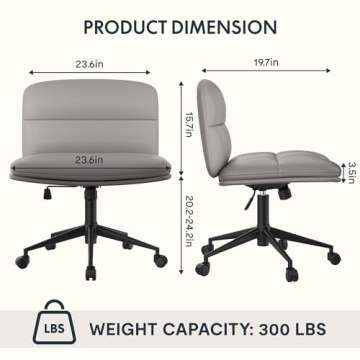 Comfy Wide Seat Office Chair for Home and Study