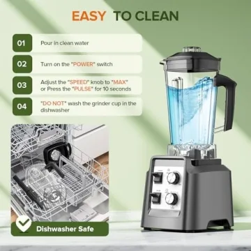 Smoothie Blender with Timer and 68oz Dishwasher-Safe Pitcher