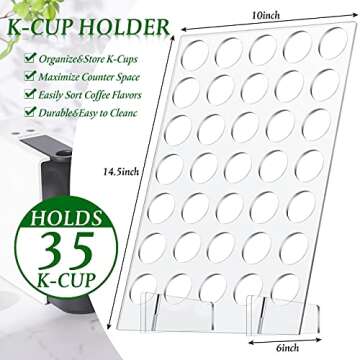 Coffee Pod Holder Acrylic Organizer 35 Pieces Coffee Pod Storage Modern Display Rack and Storage for...