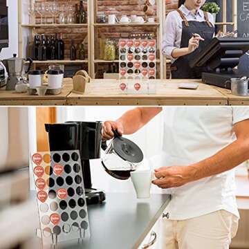 Coffee Pod Holder Acrylic Organizer 35 Pieces Coffee Pod Storage Modern Display Rack and Storage for Kitchen and Office Coffee Station Organization (Clear)
