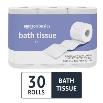 Amazon Basics 2-Ply Toilet Paper 30 Rolls Septic Safe