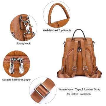 Stylish S-ZONE Leather Backpack Purses for Women