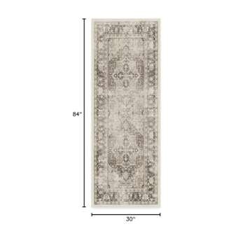RUGGABLE Kamran Runner Rug - Perfect Vintage Washable Rug for Entryway Hallway Kitchen - Pet & Child...