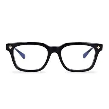 Classic Non-prescription Clear Lens Eyeglasses for Men And women Thick Square Frame Eyewear (black)