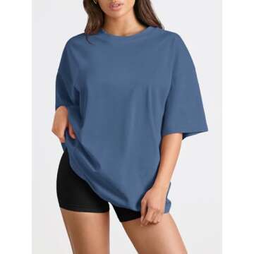 Trendy Queen Womens Oversized Summer T Shirts Business Casual Dressy Shorts Sleeves Tops Beach Vacat...