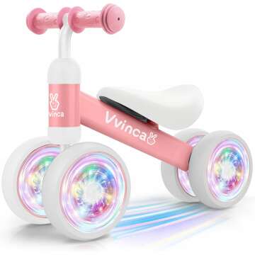 Vvinca Colorful Lighting Baby Balance Bike for 1 Year Old