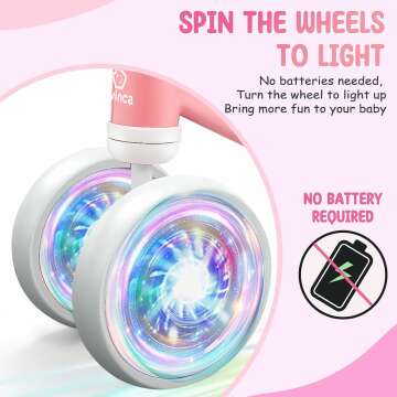 Vvinca Colorful Lighting Baby Balance Bike for Toddlers