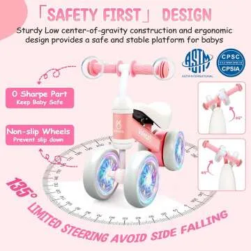 Vvinca Colorful Lighting Baby Balance Bike for Toddlers