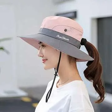 Women’s Ponytail Safari Sun Hat with UV Protection