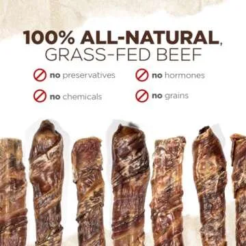Natural Farm Power Beef Sticks Dog Chews (6”, 5-Pack), 2-in-1 Power Chews: Premium Beef Cheek Wrapped in Beef Esophagus for Double Chewing Time, Promotes Dental Health, Great for Medium Dogs