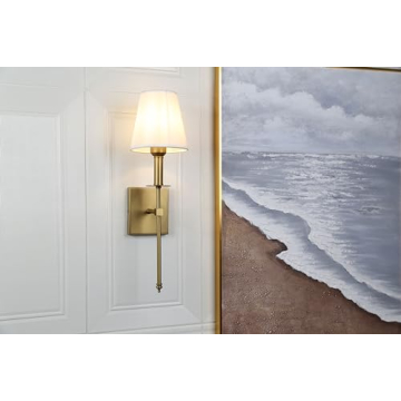 PERMO Rustic Industrial Wall Sconce Set with White Shade