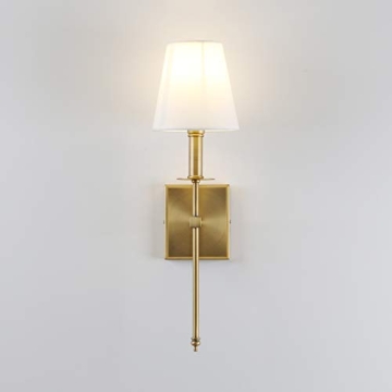 PERMO Rustic Industrial Wall Sconce Set with White Shade