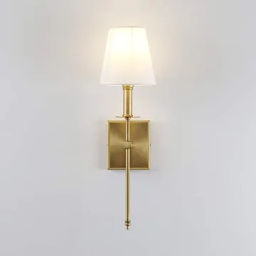 PERMO Rustic Industrial Wall Sconce Set with White Shade