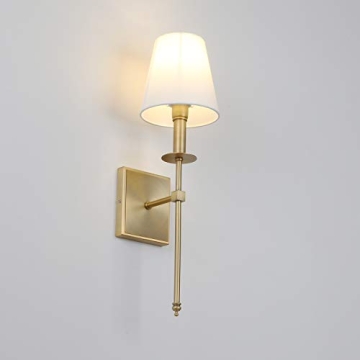 PERMO Rustic Industrial Wall Sconce Set with White Shade