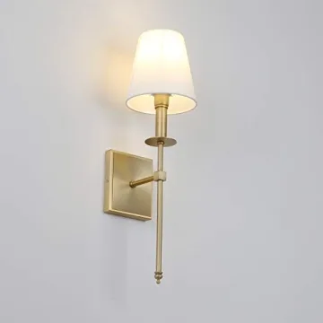 PERMO Rustic Industrial Wall Sconce Set with White Shade