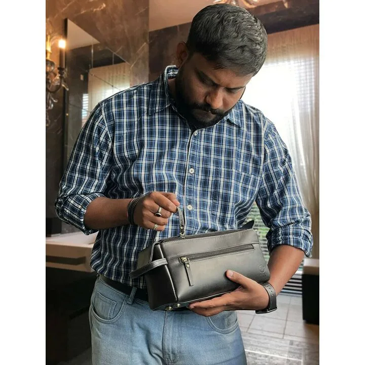 Stylish Rustic Toiletry Bag for Travel & Home