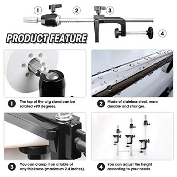 ZQIAN Adjustable Wig Stand - Lightweight & Versatile