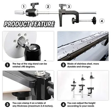 ZQIAN Adjustable Wig Stand - Lightweight & Versatile