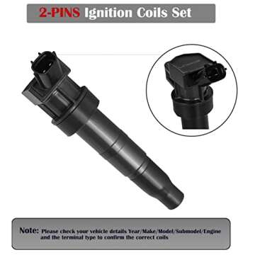 LCWRGS Set of 4 Ignition Coil Pack for Kia Hyundai 2009-2016