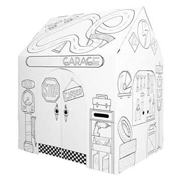 Easy Playhouse Garage - Kids Art and Craft for Indoor and Outdoor Fun, Color Favorite Garage Items?...