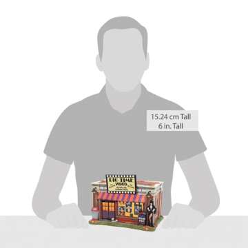 Department 56 Elvira Mistress of The Dark Village Big Time Video Store Lit Building, 6 Inch, Multicolor