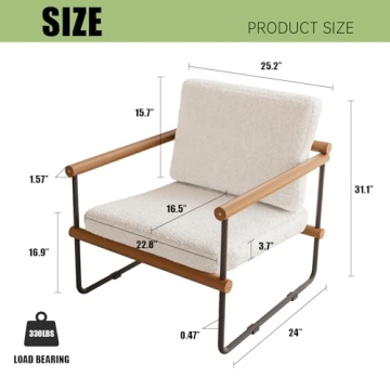 Modern Boucle Accent Chair with Arms for Cozy Spaces