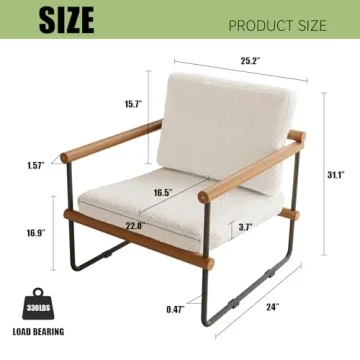 Modern Boucle Accent Chair with Arms for Cozy Spaces