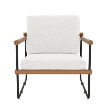 Modern Boucle Accent Chair with Arms for Cozy Spaces