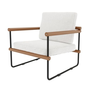 Modern Boucle Accent Chair with Arms for Cozy Spaces