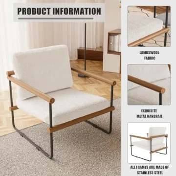 Modern Boucle Accent Chair with Arms for Cozy Spaces