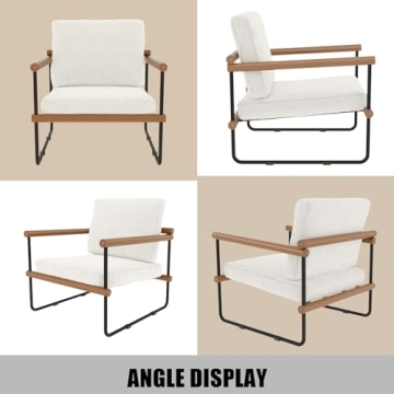 Modern Boucle Accent Chair with Arms for Cozy Spaces