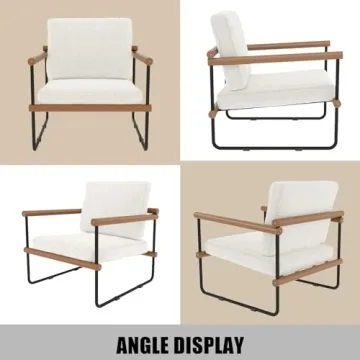 Modern Boucle Accent Chair with Arms for Cozy Spaces