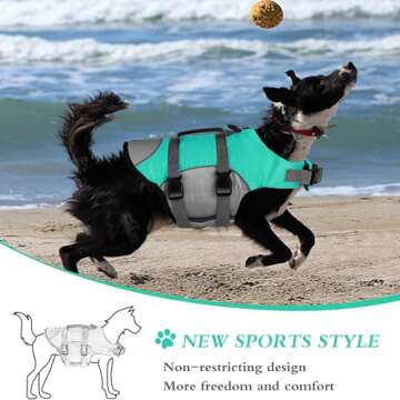 Dogcheer Dog Life Jacket, Sports Style Dog Life Vest for Swimming Boating, Reflective & Adjustable P...