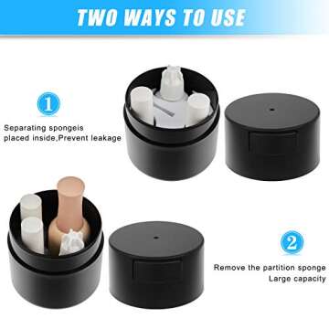 Maitys 2 Pieces Eyelash Glue Container Storage Eyelash Extension Container Glue Jar Sealed Adhesive Container for Women Nail Polish, Beauty Salon, Home DIY or Travel(Black, Pink)