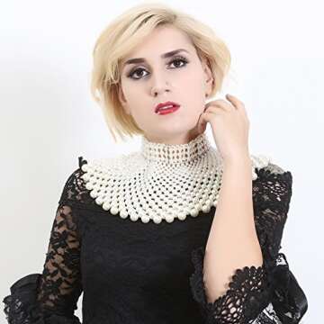 Elegant Handmade Pearl Beaded Statement Necklace