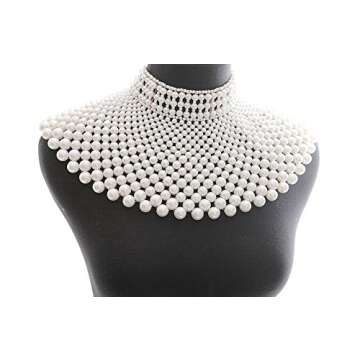 Elegant Handmade Pearl Beaded Statement Necklace
