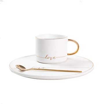 Elegant Porcelain Coffee Mug Set with Gold Trim for All Occasions