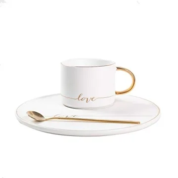 Elegant Porcelain Coffee Mug Set with Gold Trim for All Occasions