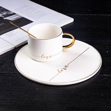 Elegant Porcelain Coffee Mug Set with Gold Trim for All Occasions