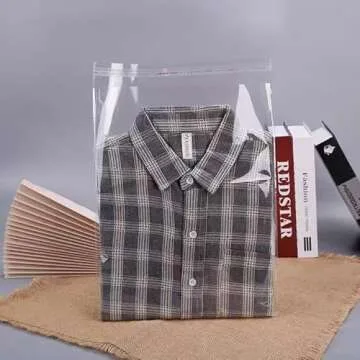 100 Pieces (9x12 Inch) Clear Plastic Bags for Packaging, Clothing & T-Shirts Strong Packing Self Adhesive Cellophane Bag