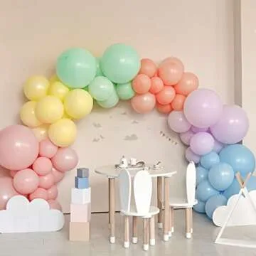 RUBFAC 120 Pastel Balloons for Parties and Celebrations
