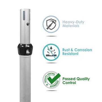 Urquid Linen, (6-10 FT Tall Adjustable Upright Pipe and Drape Hardware for Event Decoration, Backdrops, Photobooths, Tradeshow